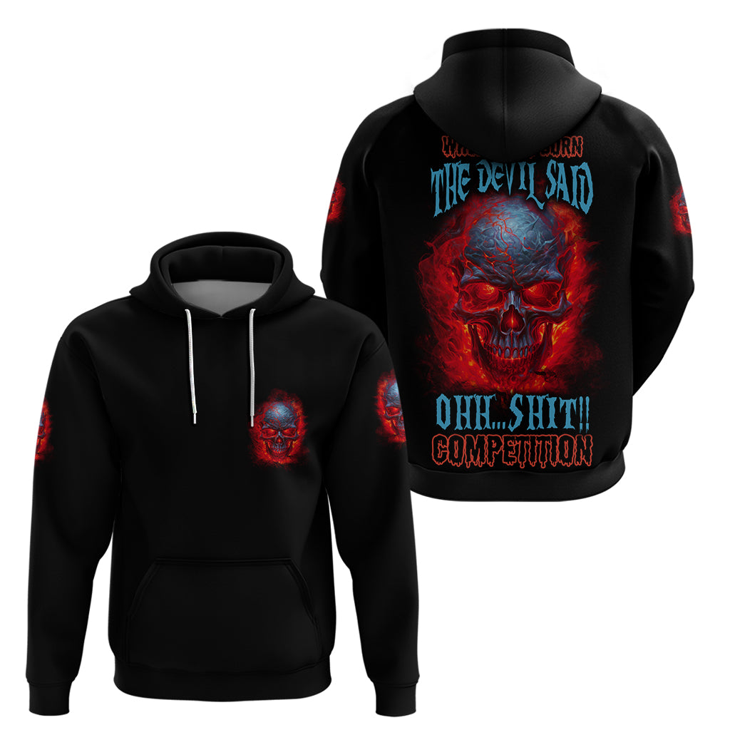 When I Was Born Fire Skull Hoodie - Wonder Print Shop