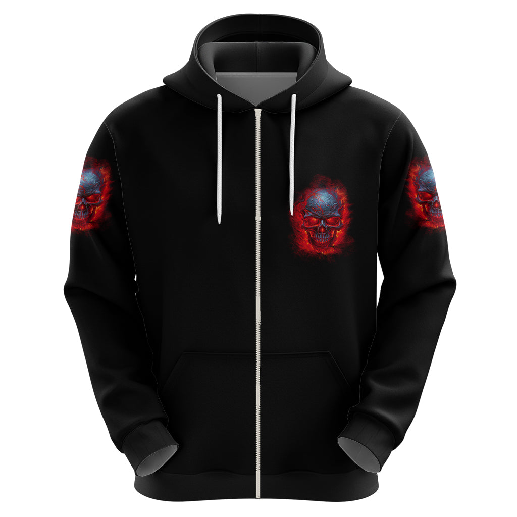When I Was Born Fire Skull Hoodie - Wonder Print Shop