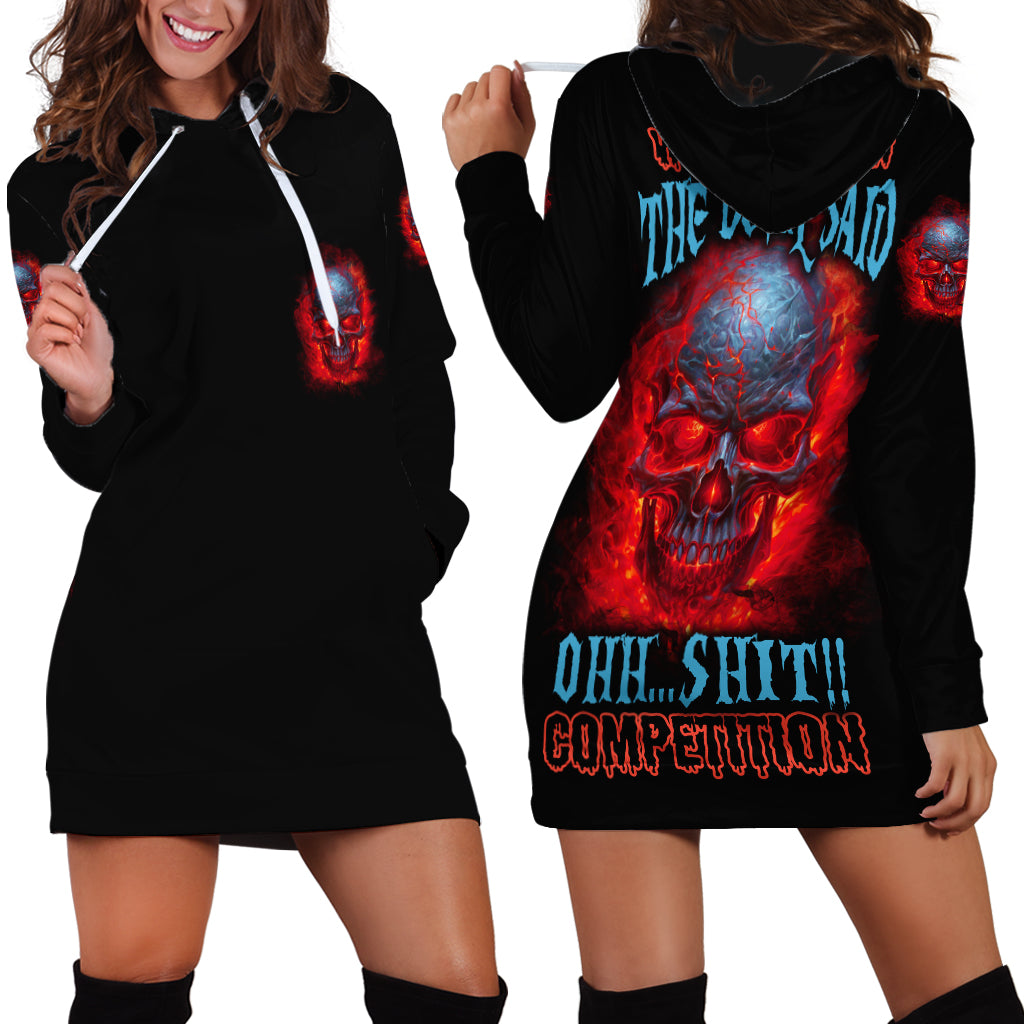When I Was Born Fire Skull Hoodie Dress - Wonder Print Shop