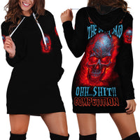 When I Was Born Fire Skull Hoodie Dress - Wonder Print Shop