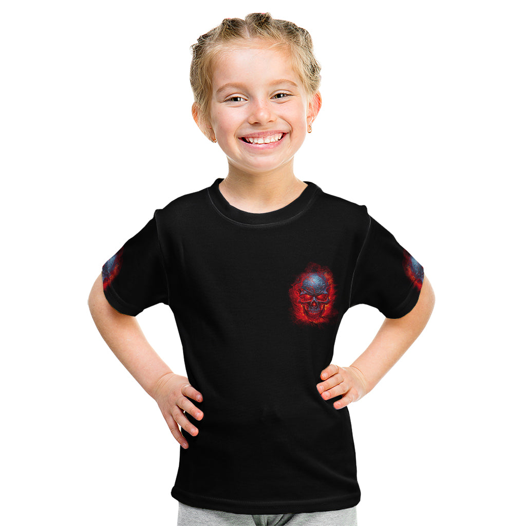 When I Was Born Fire Skull Kid T Shirt - Wonder Print Shop