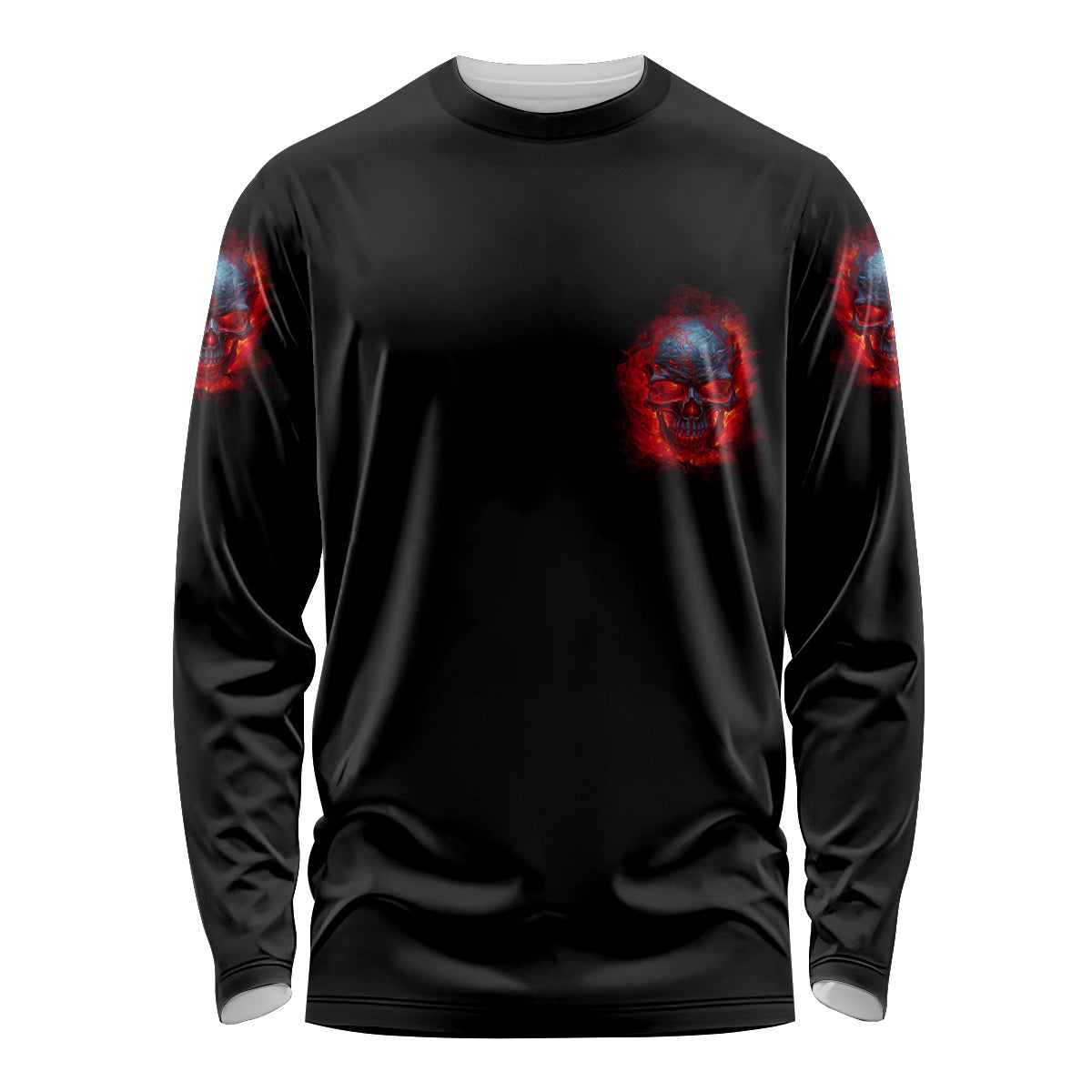 When I Was Born Fire Skull Long Sleeve Shirt - Wonder Print Shop
