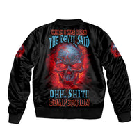 When I Was Born Fire Skull Sleeve Zip Bomber Jacket - Wonder Print Shop