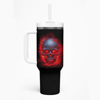 When I Was Born Fire Skull Tumbler With Handle - Wonder Print Shop