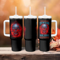 When I Was Born Fire Skull Tumbler With Handle - Wonder Print Shop
