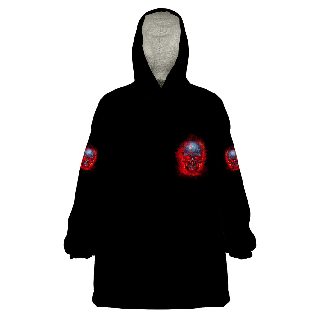 When I Was Born Fire Skull Wearable Blanket Hoodie - Wonder Print Shop