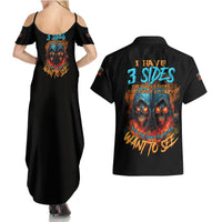 I Have 3 Sides Skull Reaper Couples Matching Summer Maxi Dress and Hawaiian Shirt - Wonder Print Shop