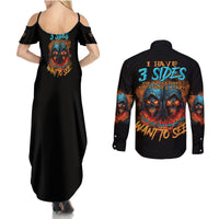 I Have 3 Sides Skull Reaper Couples Matching Summer Maxi Dress and Long Sleeve Button Shirt - Wonder Print Shop