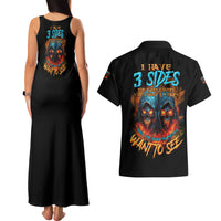 I Have 3 Sides Skull Reaper Couples Matching Tank Maxi Dress and Hawaiian Shirt - Wonder Print Shop
