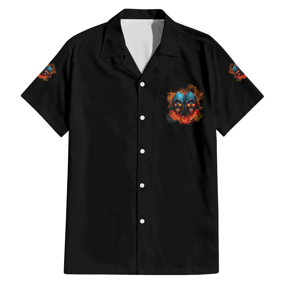 I Have 3 Sides Skull Reaper Family Matching Mermaid Dress and Hawaiian Shirt - Wonder Print Shop