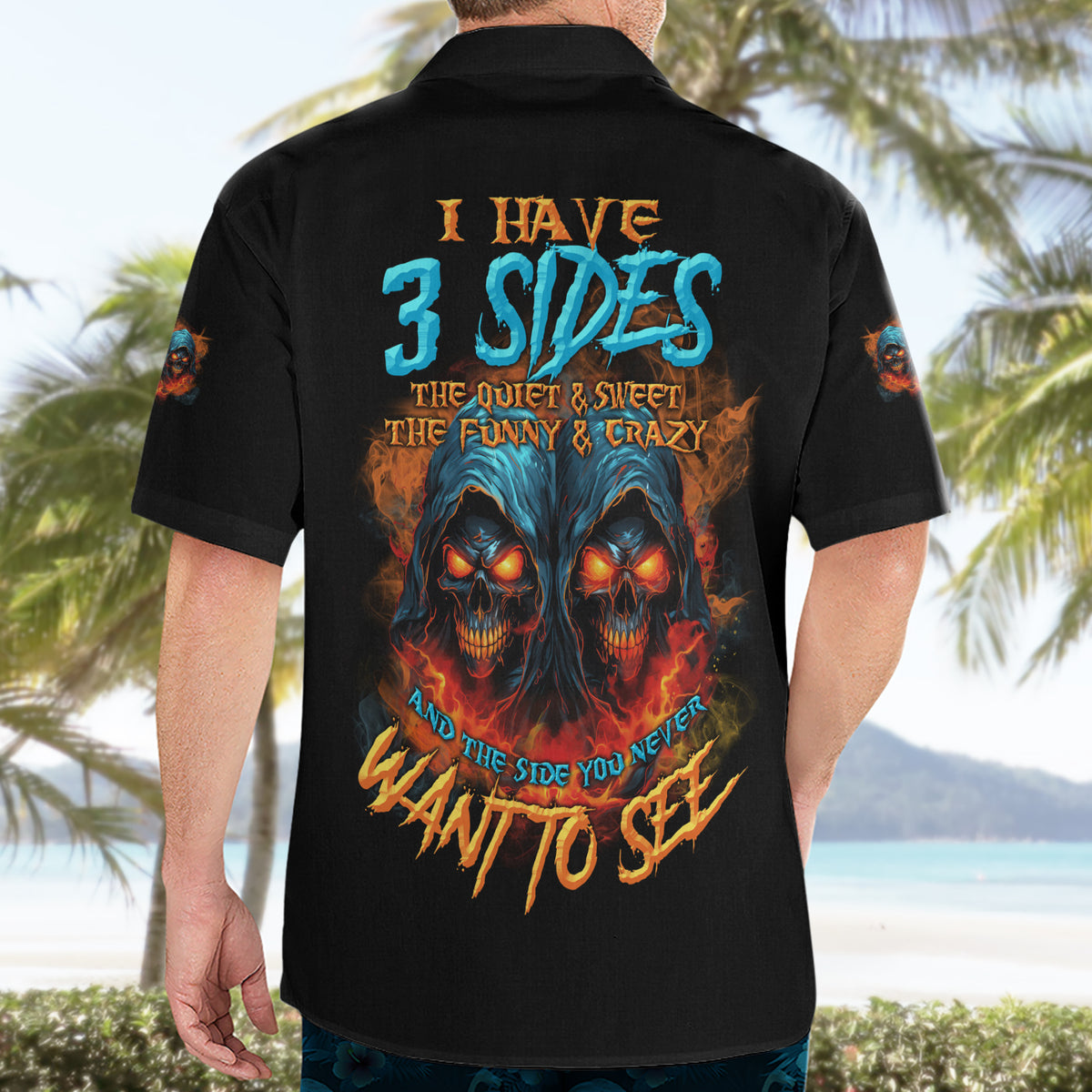 I Have 3 Sides Skull Reaper Hawaiian Shirt - Wonder Print Shop