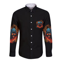 I Have 3 Sides Skull Reaper Long Sleeve Button Shirt - Wonder Print Shop