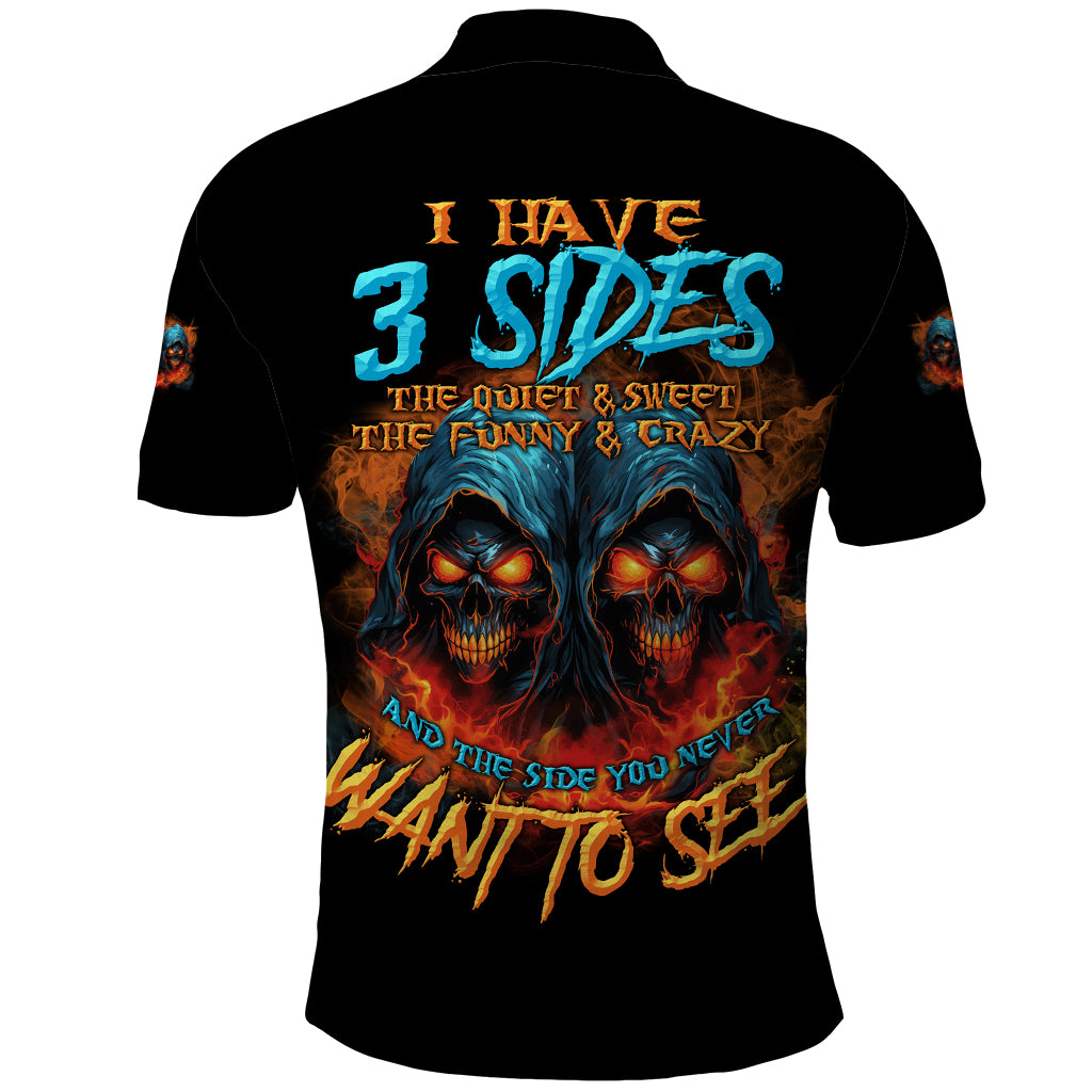 I Have 3 Sides Skull Reaper Polo Shirt - Wonder Print Shop