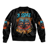 I Have 3 Sides Skull Reaper Sleeve Zip Bomber Jacket - Wonder Print Shop