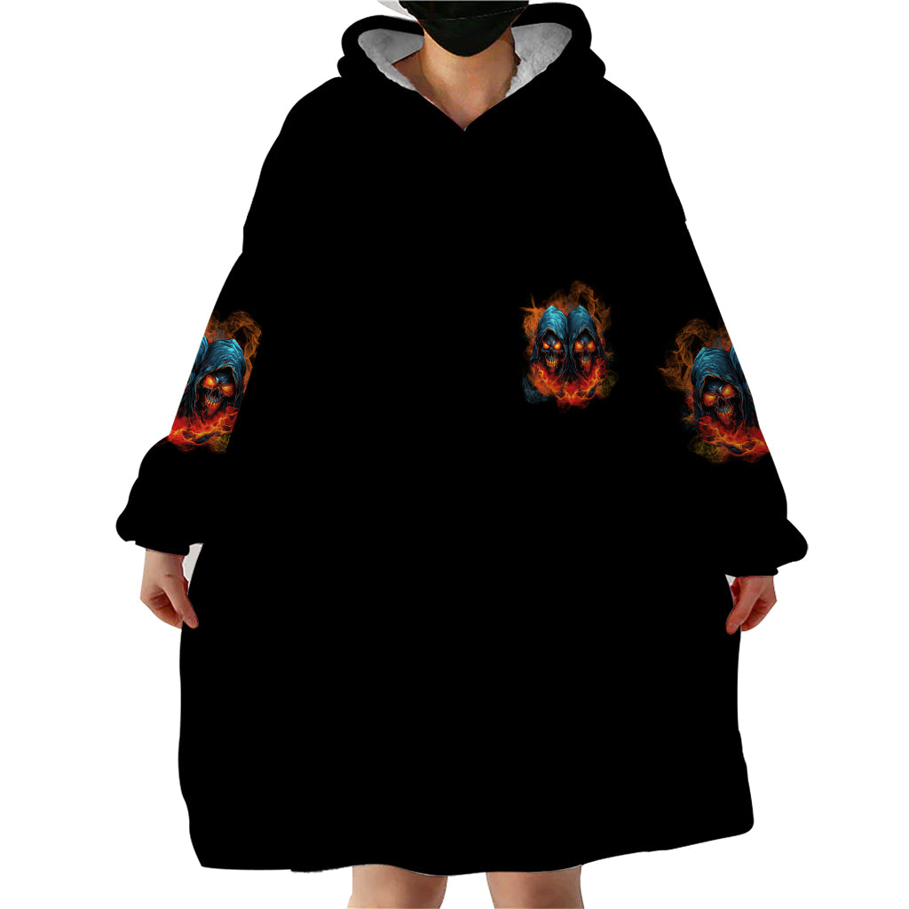 I Have 3 Sides Skull Reaper Wearable Blanket Hoodie - Wonder Print Shop