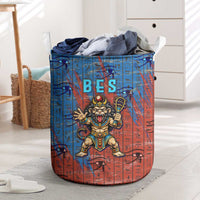 Bes Laundry Basket Ancient Egyptian Hieroglyphs and Sacred Symbols Ancient Myth - Wonder Print Shop