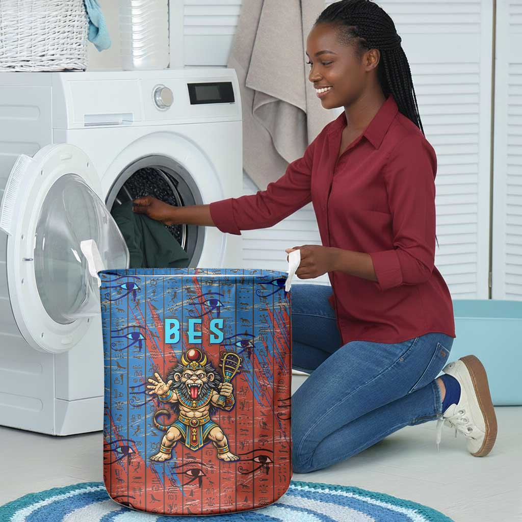 Bes Laundry Basket Ancient Egyptian Hieroglyphs and Sacred Symbols Ancient Myth - Wonder Print Shop