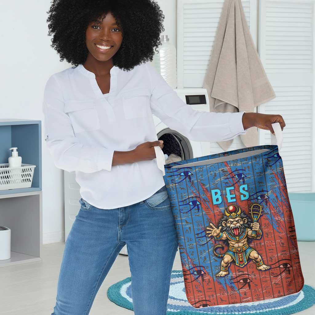 Bes Laundry Basket Ancient Egyptian Hieroglyphs and Sacred Symbols Ancient Myth - Wonder Print Shop