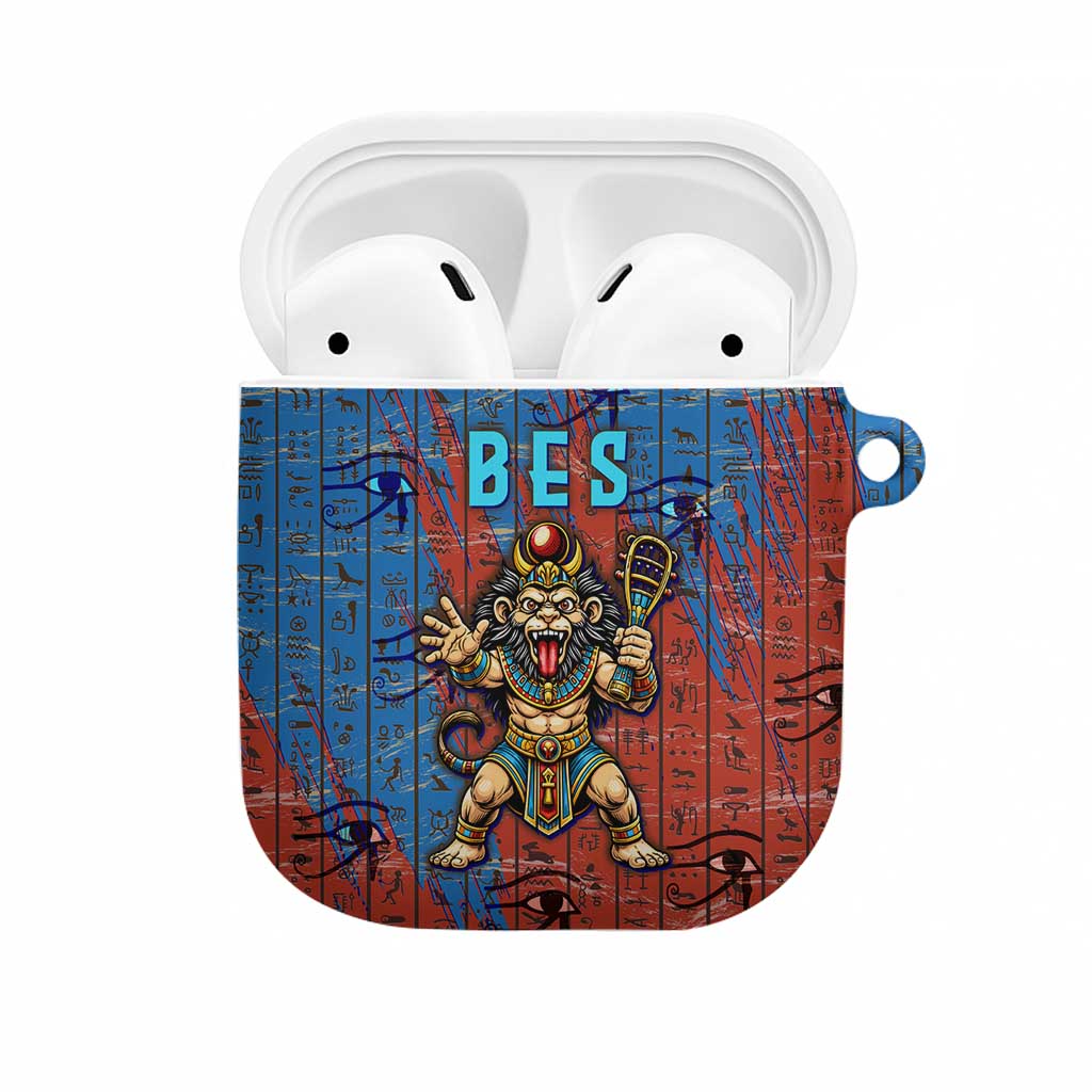 Bes AirPods Case Ancient Egyptian Hieroglyphs and Sacred Symbols Ancient Myth - Wonder Print Shop