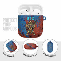 Bes AirPods Case Ancient Egyptian Hieroglyphs and Sacred Symbols Ancient Myth - Wonder Print Shop