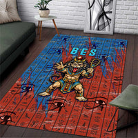 Bes Area Rug Ancient Egyptian Hieroglyphs and Sacred Symbols Ancient Myth - Wonder Print Shop