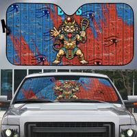 Bes Auto Sun Shade Ancient Egyptian Hieroglyphs and Sacred Symbols Ancient Myth - Wonder Print Shop