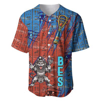 Bes Baseball Jersey Ancient Egyptian Hieroglyphs and Sacred Symbols Ancient Myth - Wonder Print Shop