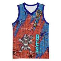 Bes Basketball Jersey Ancient Egyptian Hieroglyphs and Sacred Symbols Ancient Myth - Wonder Print Shop