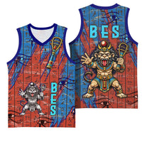 Bes Basketball Jersey Ancient Egyptian Hieroglyphs and Sacred Symbols Ancient Myth - Wonder Print Shop