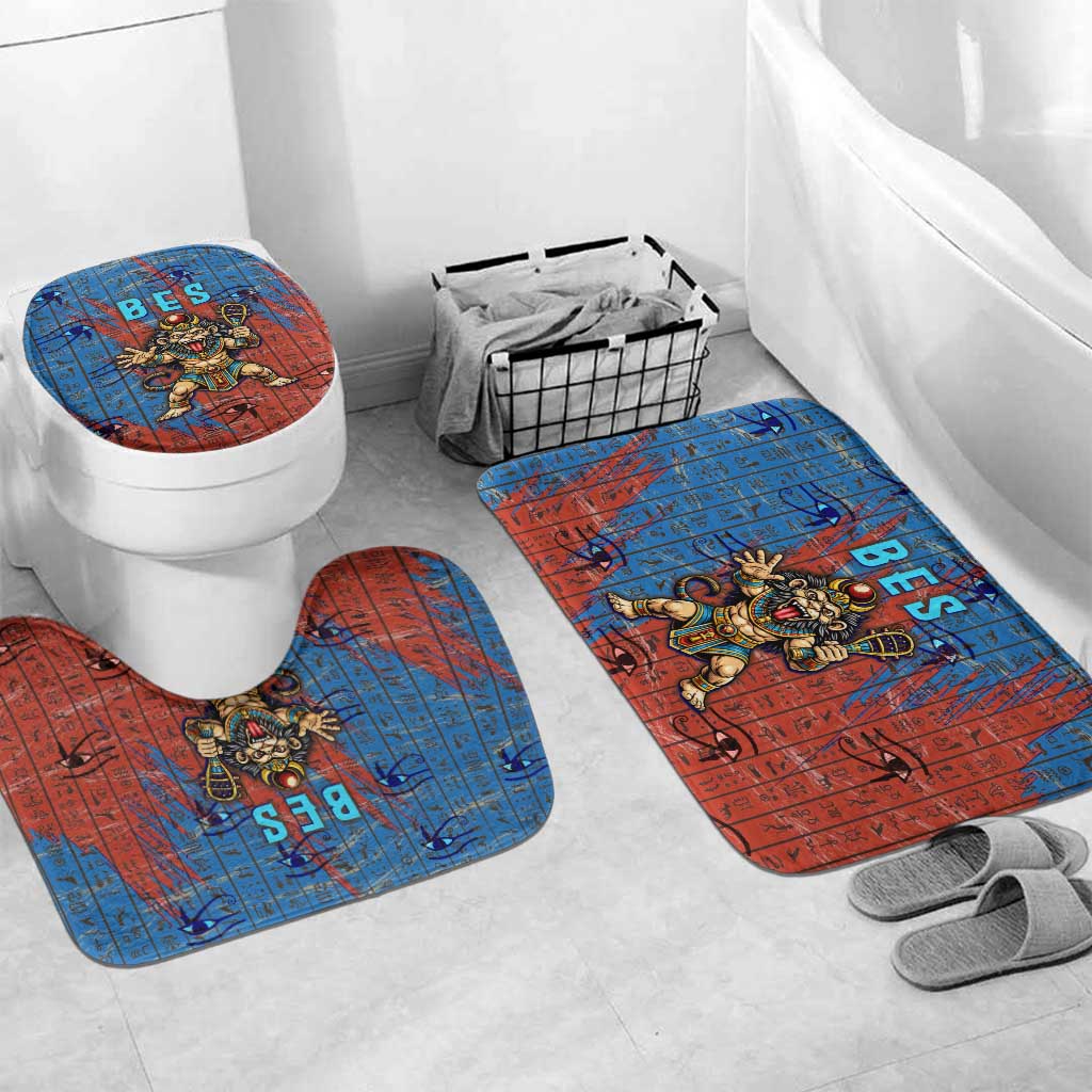 Bes Bathroom Set Ancient Egyptian Hieroglyphs and Sacred Symbols Ancient Myth - Wonder Print Shop