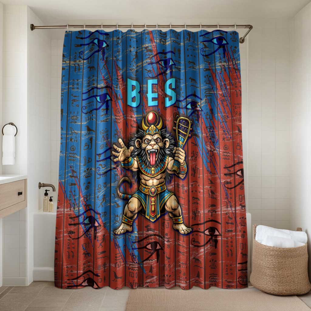 Bes Bathroom Set Ancient Egyptian Hieroglyphs and Sacred Symbols Ancient Myth - Wonder Print Shop