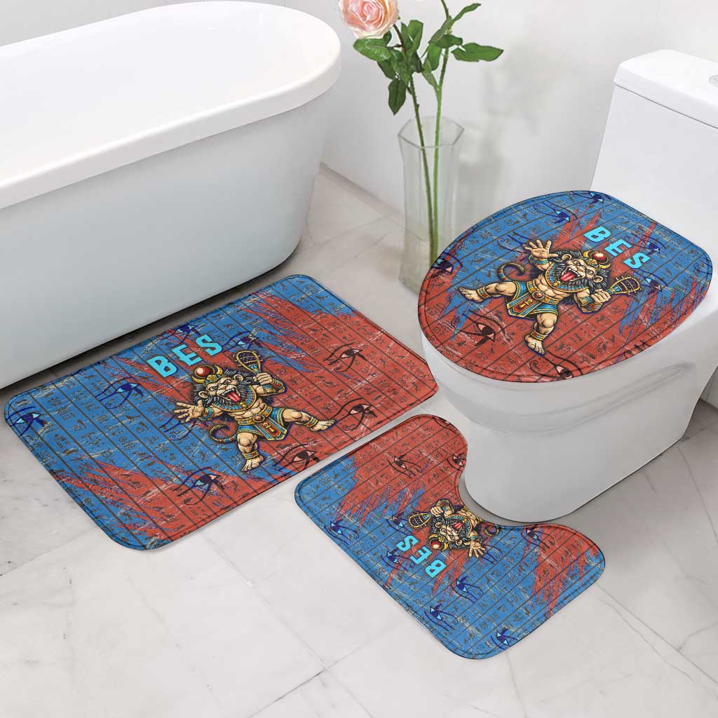 Bes Bathroom Set Ancient Egyptian Hieroglyphs and Sacred Symbols Ancient Myth - Wonder Print Shop