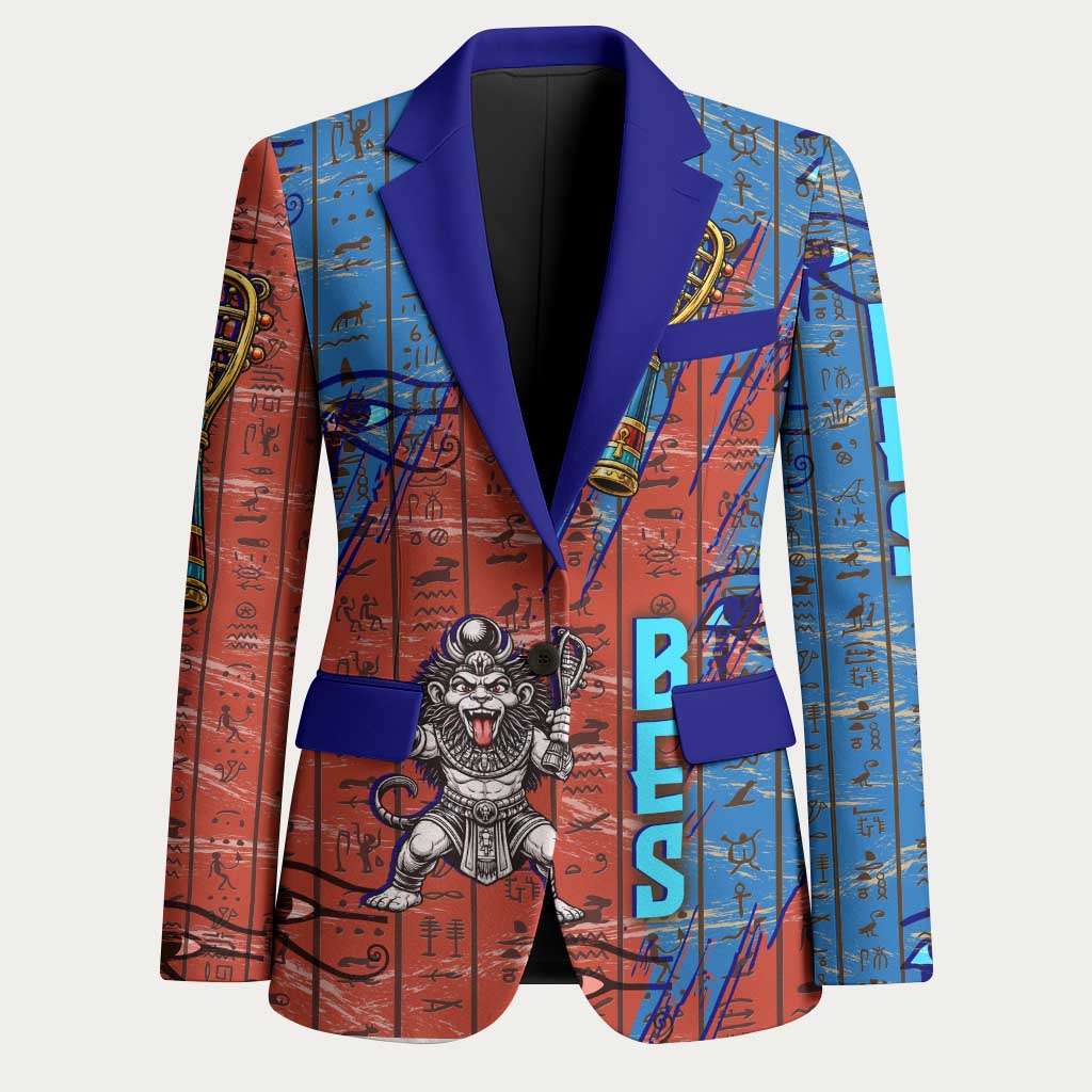 Bes Blazer Ancient Egyptian Hieroglyphs and Sacred Symbols Ancient Myth - Wonder Print Shop