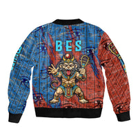 Bes Bomber Jacket Ancient Egyptian Hieroglyphs and Sacred Symbols Ancient Myth - Wonder Print Shop