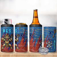 Bes 4 in 1 Can Cooler Tumbler Ancient Egyptian Hieroglyphs and Sacred Symbols Ancient Myth - Wonder Print Shop