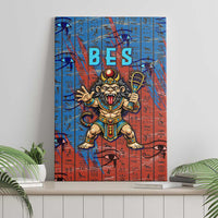 Bes Canvas Wall Art Ancient Egyptian Hieroglyphs and Sacred Symbols Ancient Myth - Wonder Print Shop