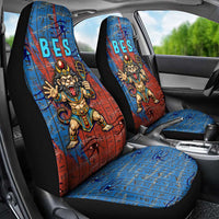 Bes Car Seat Cover Ancient Egyptian Hieroglyphs and Sacred Symbols Ancient Myth - Wonder Print Shop
