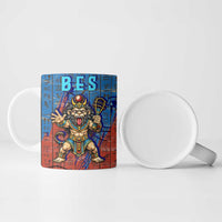 Bes Ceramic Mug Ancient Egyptian Hieroglyphs and Sacred Symbols Ancient Myth - Wonder Print Shop