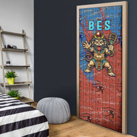 Bes Door Cover Ancient Egyptian Hieroglyphs and Sacred Symbols Ancient Myth - Wonder Print Shop