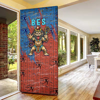 Bes Door Cover Ancient Egyptian Hieroglyphs and Sacred Symbols Ancient Myth - Wonder Print Shop