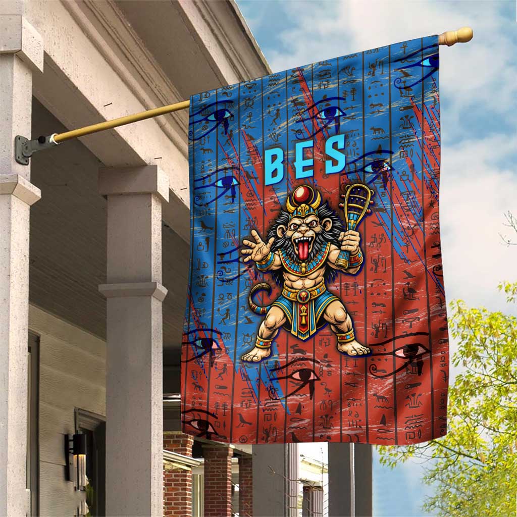 Bes Garden Flag Ancient Egyptian Hieroglyphs and Sacred Symbols Ancient Myth - Wonder Print Shop