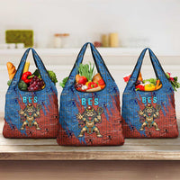 Bes Grocery Bag Ancient Egyptian Hieroglyphs and Sacred Symbols Ancient Myth - Wonder Print Shop