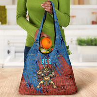 Bes Grocery Bag Ancient Egyptian Hieroglyphs and Sacred Symbols Ancient Myth - Wonder Print Shop