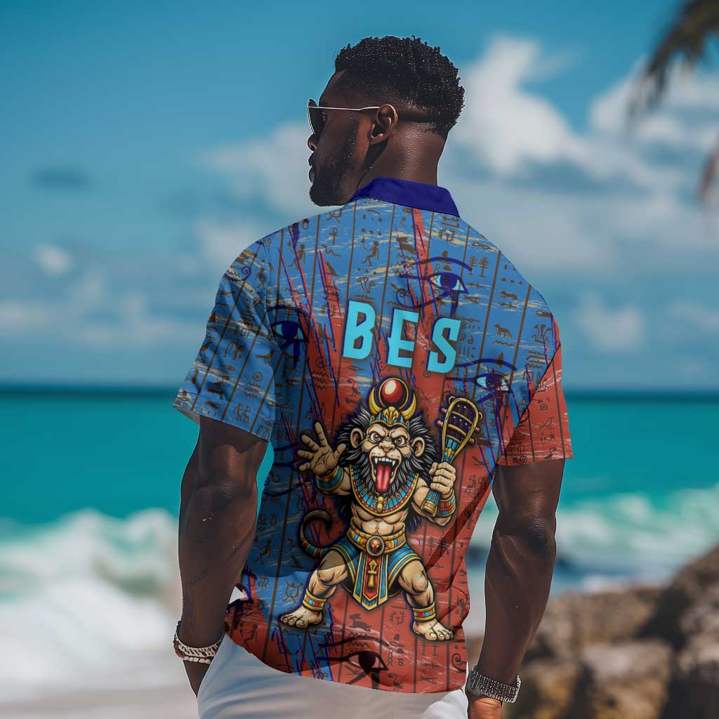 Bes Hawaiian Shirt Ancient Egyptian Hieroglyphs and Sacred Symbols Ancient Myth - Wonder Print Shop