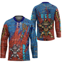 Bes Hockey Jersey Ancient Egyptian Hieroglyphs and Sacred Symbols Ancient Myth - Wonder Print Shop