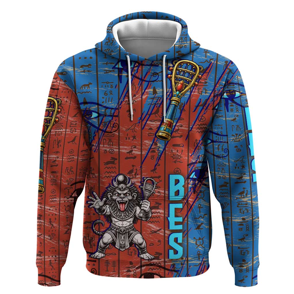 Bes Hoodie Ancient Egyptian Hieroglyphs and Sacred Symbols Ancient Myth - Wonder Print Shop