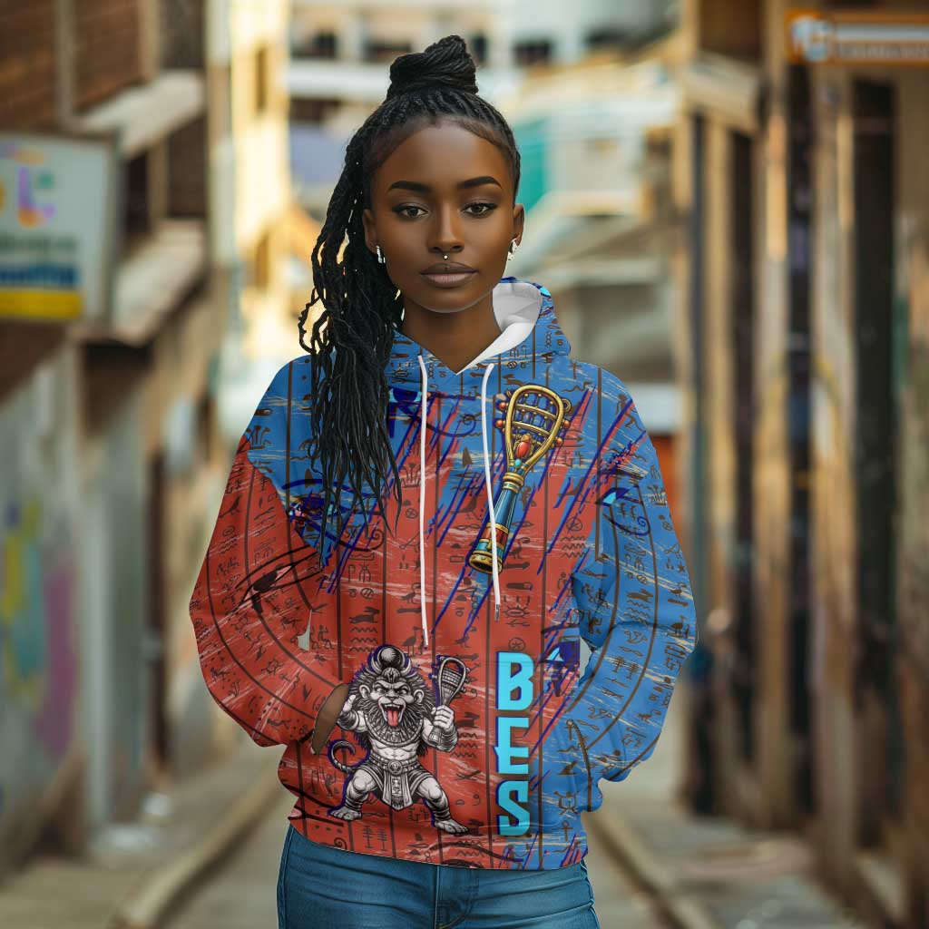 Bes Hoodie Ancient Egyptian Hieroglyphs and Sacred Symbols Ancient Myth - Wonder Print Shop