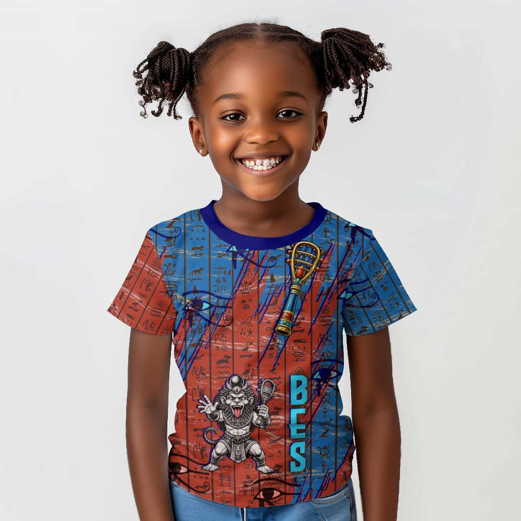 Bes Kid T shirt Ancient Egyptian Hieroglyphs and Sacred Symbols Ancient Myth - Wonder Print Shop