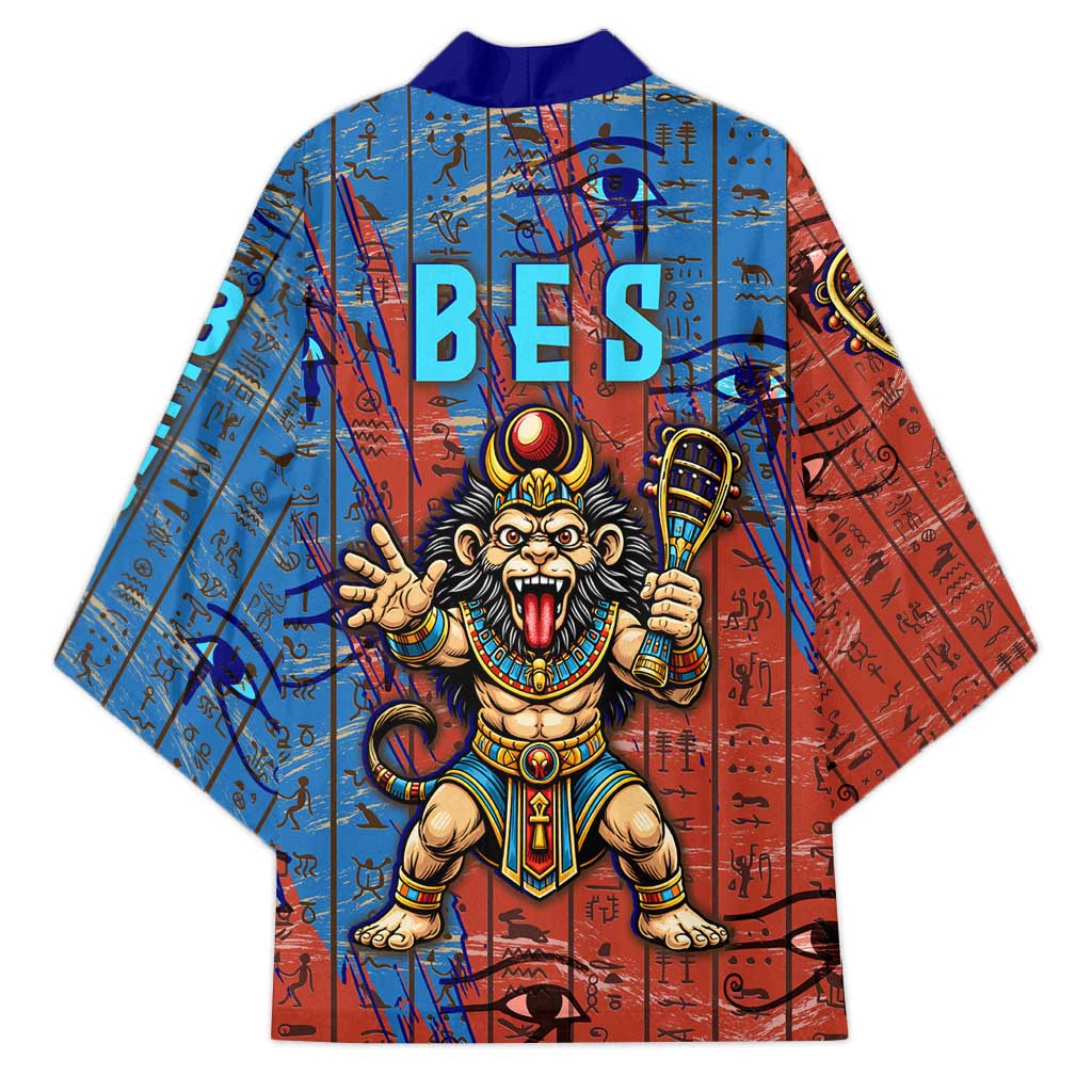 Bes Kimono Ancient Egyptian Hieroglyphs and Sacred Symbols Ancient Myth - Wonder Print Shop