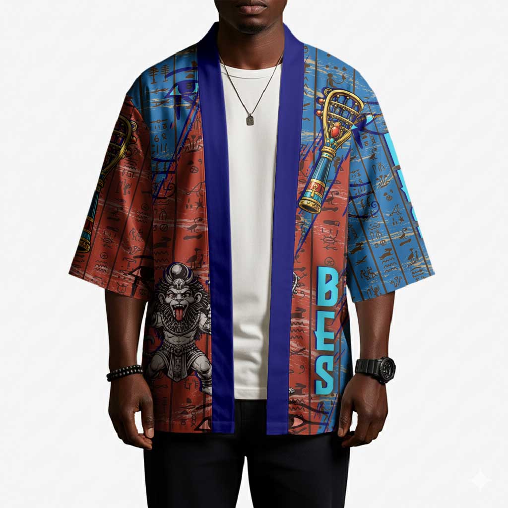 Bes Kimono Ancient Egyptian Hieroglyphs and Sacred Symbols Ancient Myth - Wonder Print Shop